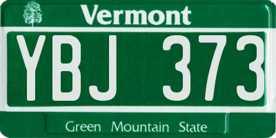 VT license plate YBJ373