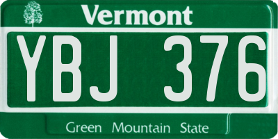 VT license plate YBJ376