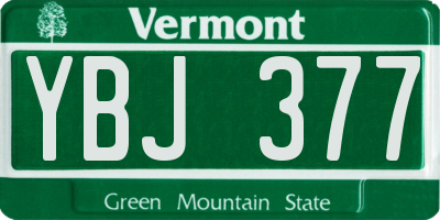 VT license plate YBJ377