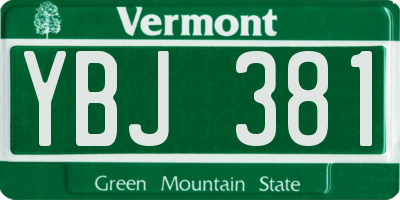 VT license plate YBJ381