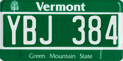 VT license plate YBJ384