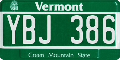 VT license plate YBJ386