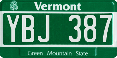 VT license plate YBJ387