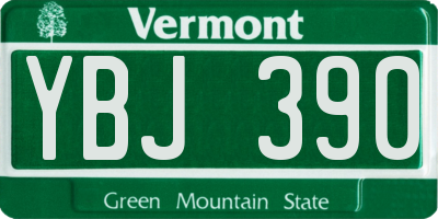 VT license plate YBJ390