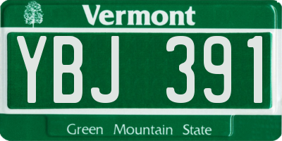 VT license plate YBJ391