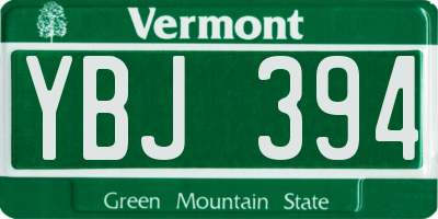 VT license plate YBJ394