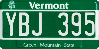 VT license plate YBJ395