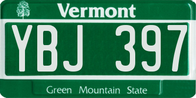 VT license plate YBJ397