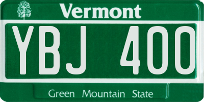 VT license plate YBJ400