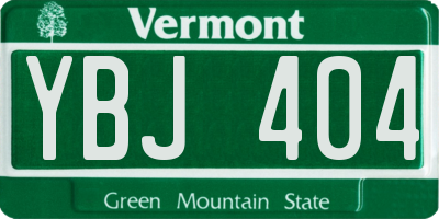 VT license plate YBJ404