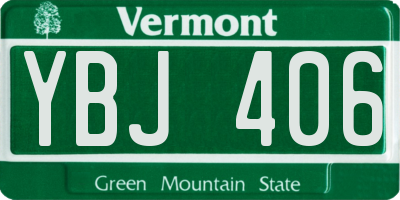 VT license plate YBJ406