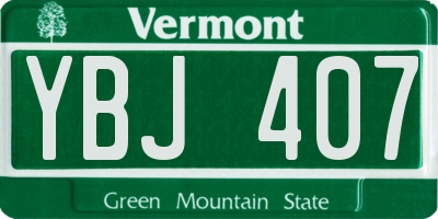 VT license plate YBJ407