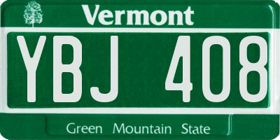 VT license plate YBJ408