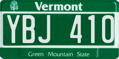 VT license plate YBJ410
