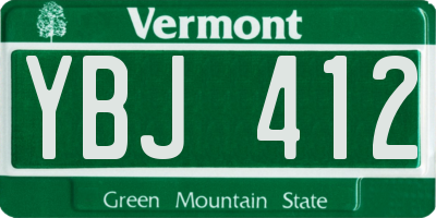 VT license plate YBJ412