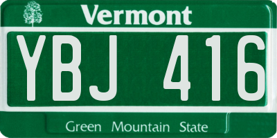 VT license plate YBJ416