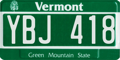 VT license plate YBJ418
