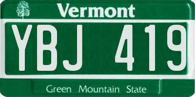 VT license plate YBJ419