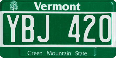 VT license plate YBJ420