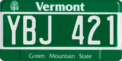 VT license plate YBJ421
