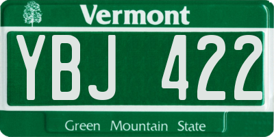 VT license plate YBJ422