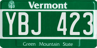 VT license plate YBJ423