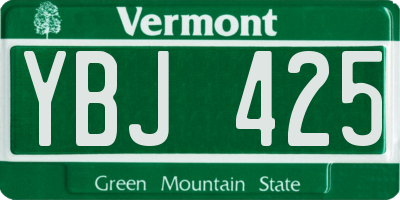 VT license plate YBJ425
