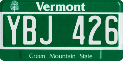 VT license plate YBJ426