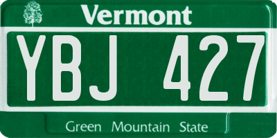 VT license plate YBJ427