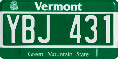 VT license plate YBJ431