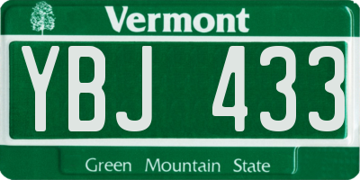 VT license plate YBJ433