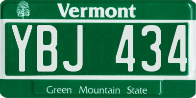 VT license plate YBJ434