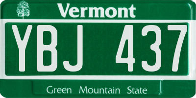 VT license plate YBJ437