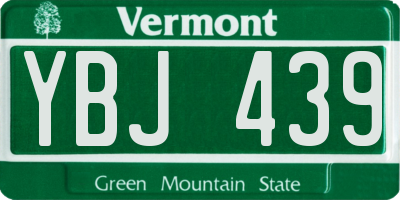 VT license plate YBJ439