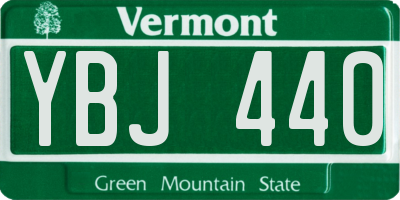 VT license plate YBJ440
