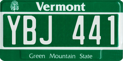 VT license plate YBJ441