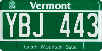 VT license plate YBJ443