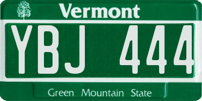 VT license plate YBJ444