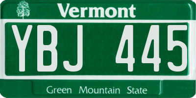 VT license plate YBJ445