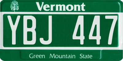 VT license plate YBJ447