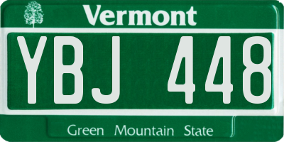 VT license plate YBJ448