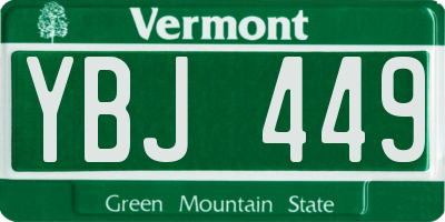 VT license plate YBJ449