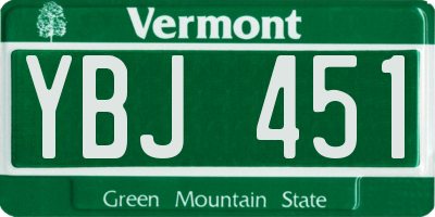 VT license plate YBJ451