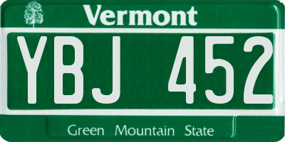 VT license plate YBJ452