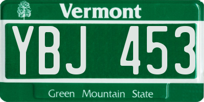 VT license plate YBJ453