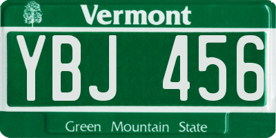 VT license plate YBJ456