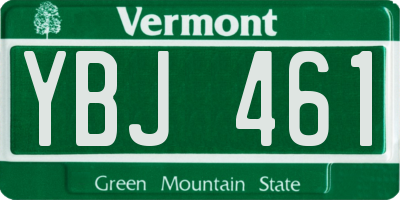 VT license plate YBJ461