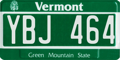 VT license plate YBJ464