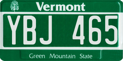 VT license plate YBJ465