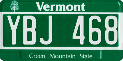 VT license plate YBJ468